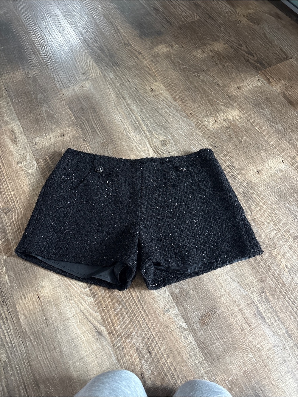 Jennifer Lopez Black Tweed High Waist Women's Shorts